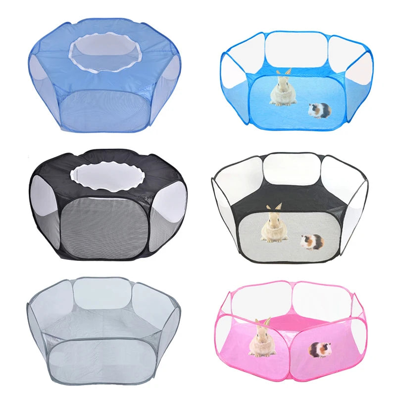 Les coloris disponibles du parc pop-up hexagonal, vus de dessus