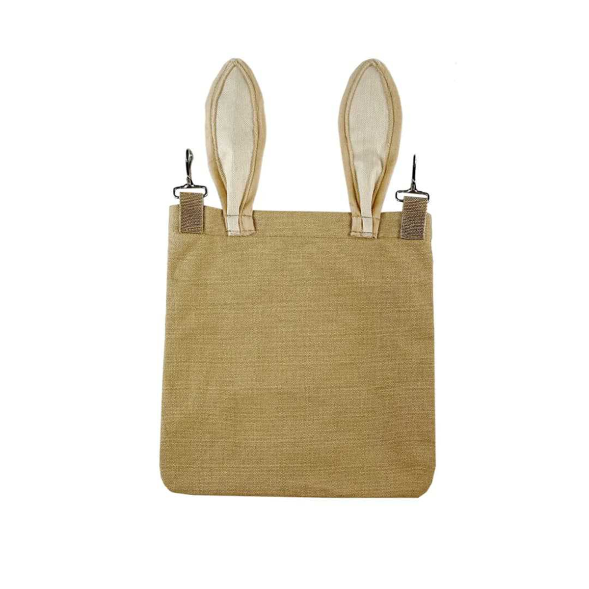 Dos du sac à foin en toile, deux sangles et mousquetons métalliques