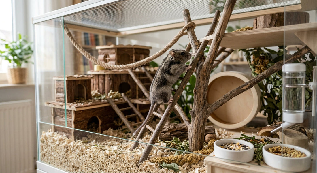Le hamster chinois : un grimpeur à longue queue et sa cage