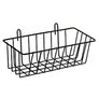 Râtelier à foin métallique noir en fil d'acier, deux crochets ouverts sur le dessus