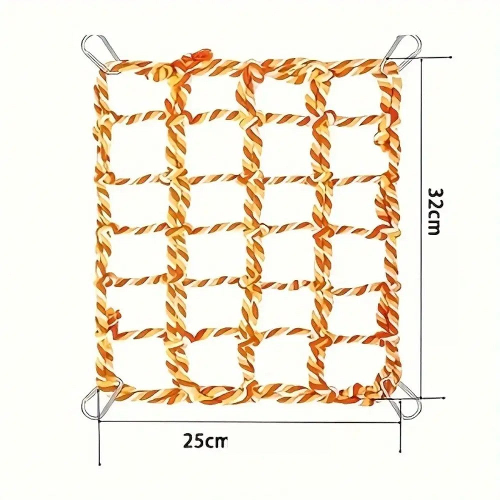 Schéma coté du filet d'escalade pour rat : 32 cm de haut sur 25 cm de large