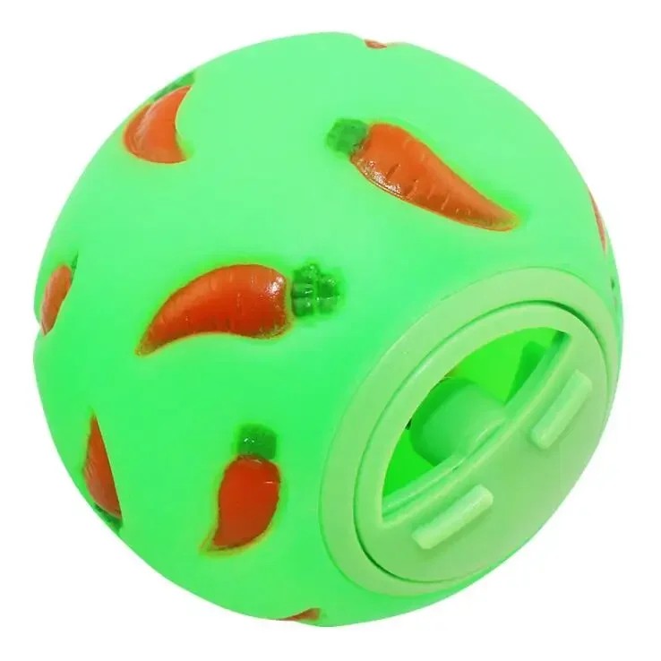 Balle à friandises verte de 7,5 cm, ouverture réglable visible
