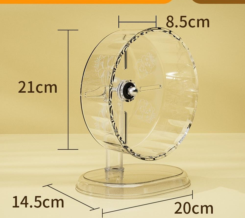 Roue transparente de 21 cm : piste de 8,5 cm, socle de 20 sur 14,5 cm