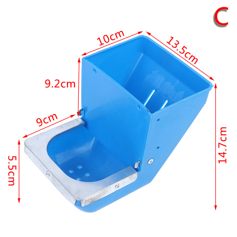 Schéma coté du format 13,5 cm : trémie 13,5 x 10 cm, hauteur 9,2 cm, auge 9 cm, rebord 5,5 cm, hors-tout 14,7 cm