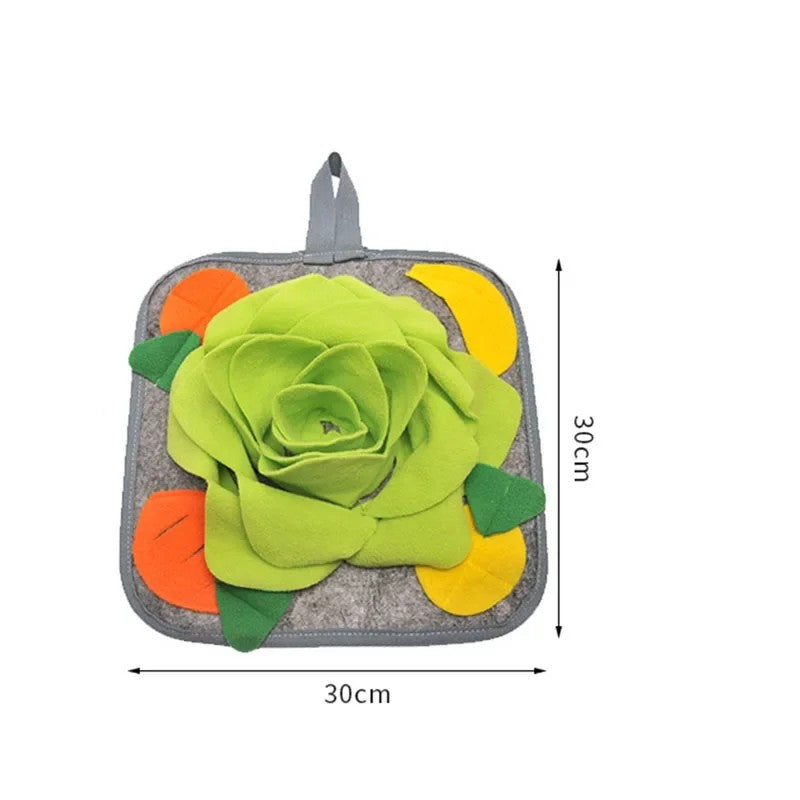 Cote du tapis de fouille pour lapin : carré de 30 cm de côté
