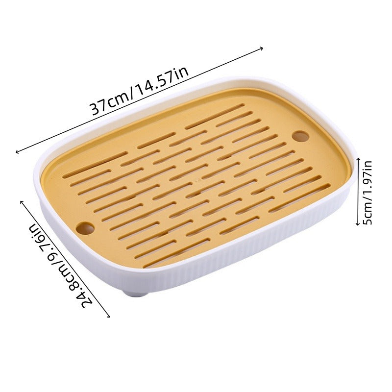 Schéma des dimensions du plateau : 37 cm de long, 24,8 cm de profondeur, 5 cm de haut