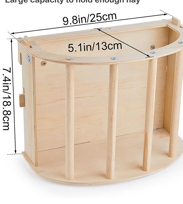 Schéma coté du râtelier en bois : 25 cm de large, 13 cm de profondeur, 18,8 cm de haut