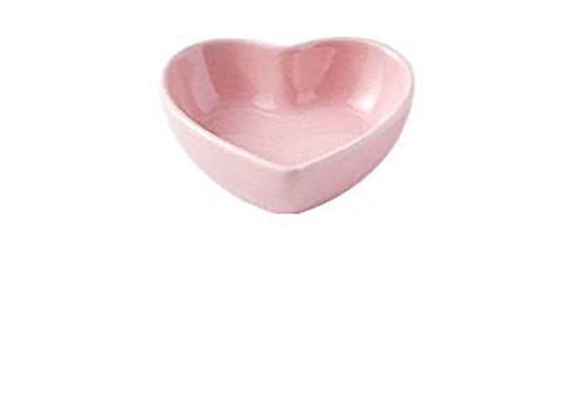 Coupelle cœur rose en céramique émaillée
